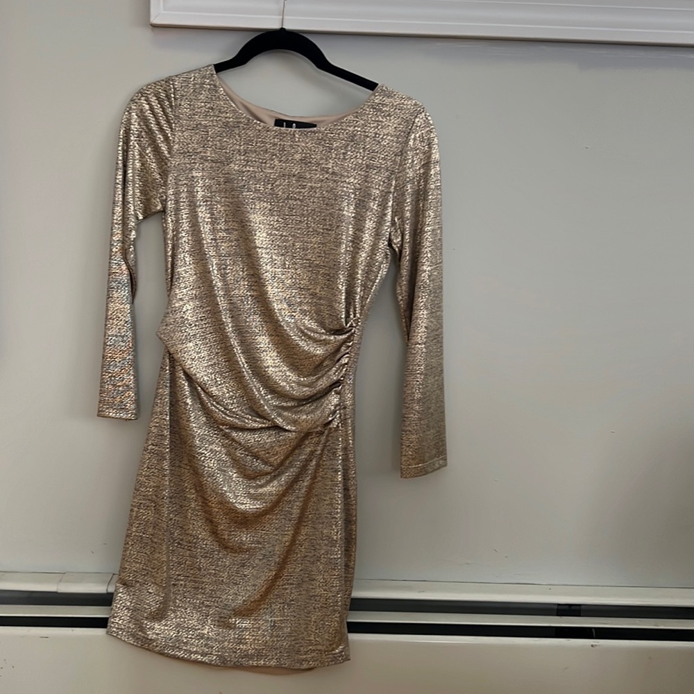 Gold long sleeve dress